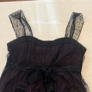 VTG-Y2K- tank top- S-black& purple-baby doll, fairy grunge, dark romantic top.